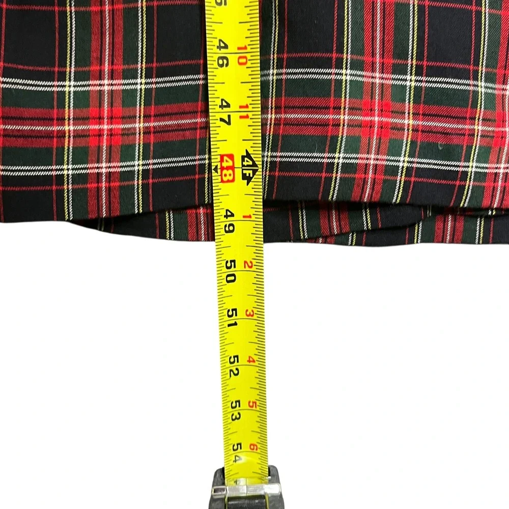 Talbots Vintage Tartan Plaid Wrap Shirt Dress Size 8 Holidays Academia Classic - Picture 8 of 16